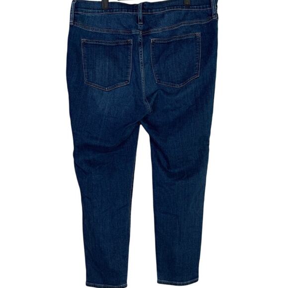 J. Crew Crop Ankle 8" Mid Rise Stretch Skinny Slimming Jean 34 Blue Dark Wash - Picture 4 of 15